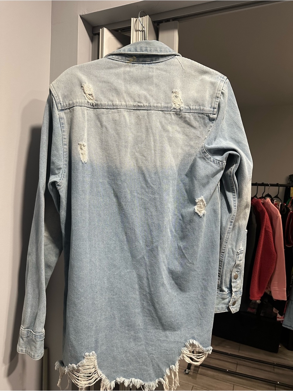 American Bazi Light Blue Denim Shirt Jacket - Picture 2 of 4